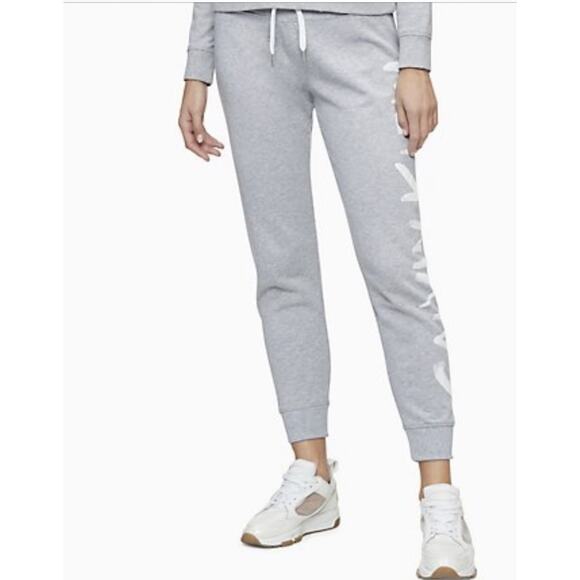 Calvin Klein Brushed Side Logo Performance Gray Jogger Pants Plus 3X NEW - Picture 1 of 15